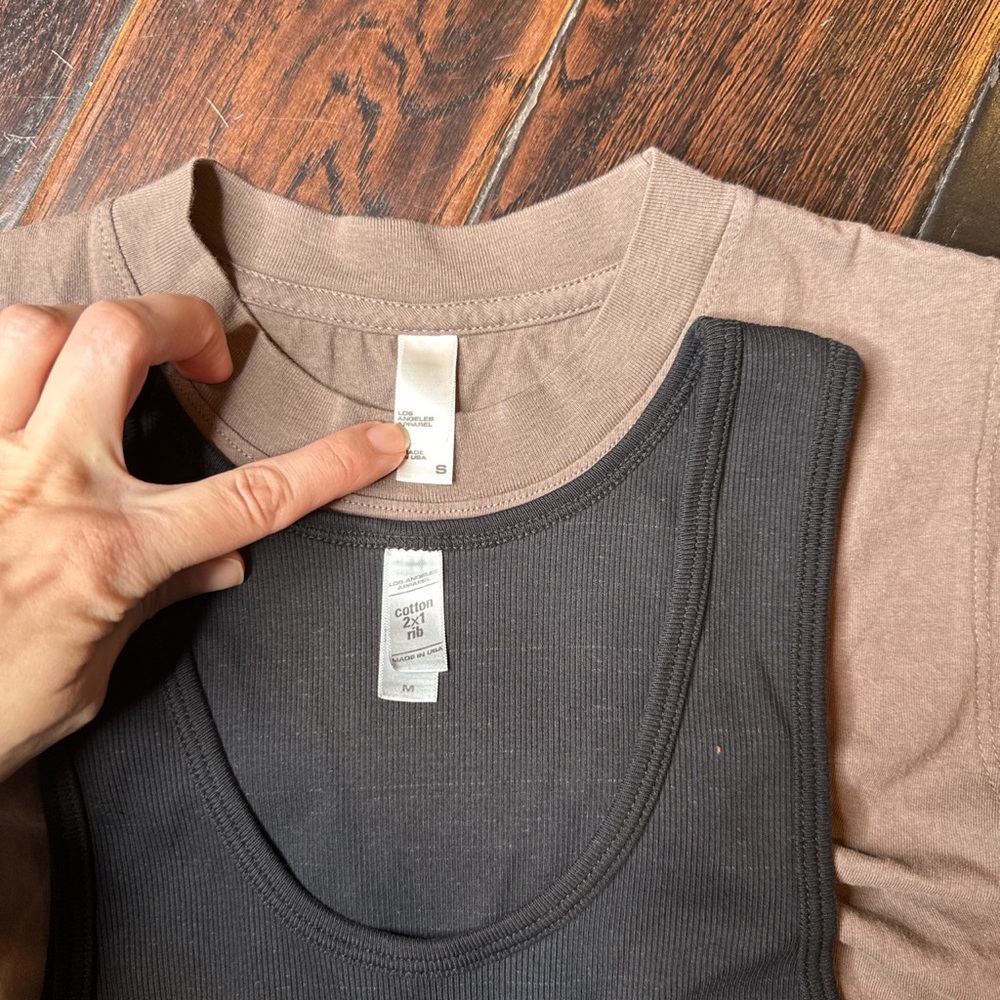 Crewneck shirt & crop top sleeveless tank top Los Angeles Apparel casual - Picture 4 of 4